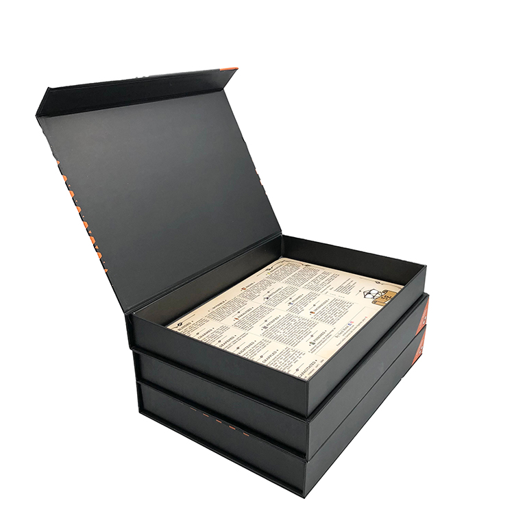 Custom Black Book Style Rigid Boxes Packaging Gift Box