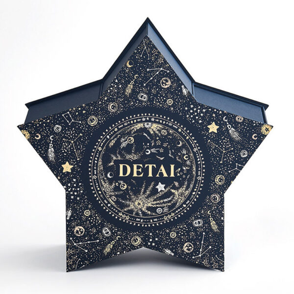 Five-drawer rigid gift box with celestial print