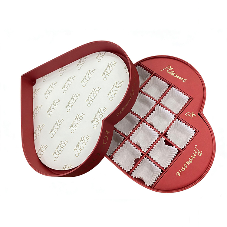 Heart Shape Box Packaging Premium Red Luxury Chocolate Packaging Box