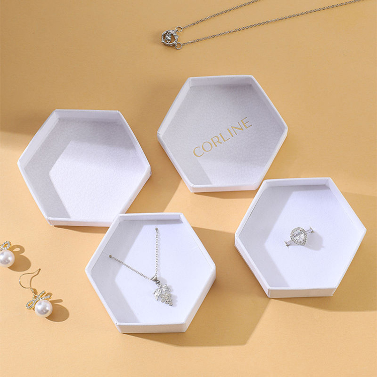 Hexagon Rigid Boxes White Cardboard Gift Wrapping
