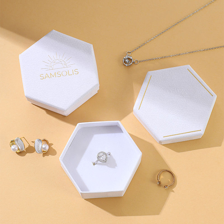 Hexagon Rigid Boxes White Cardboard Gift Wrapping