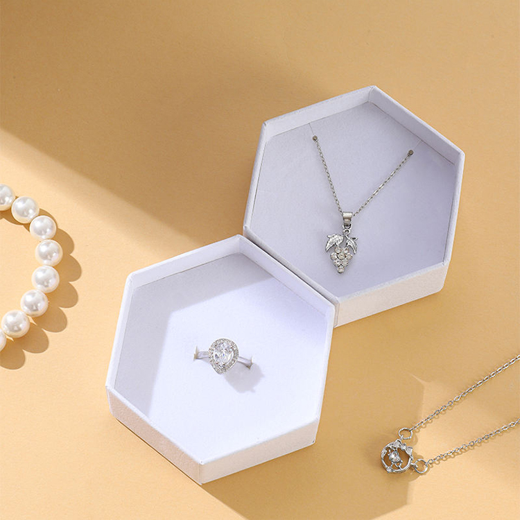 Hexagon Rigid Boxes White Cardboard Gift Wrapping