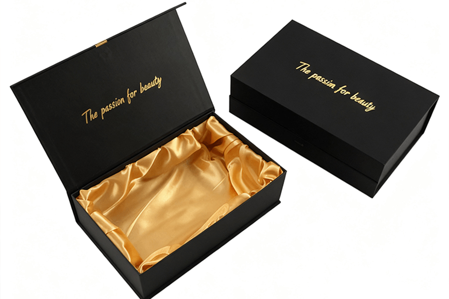 Luxury black and white gift box packaging
