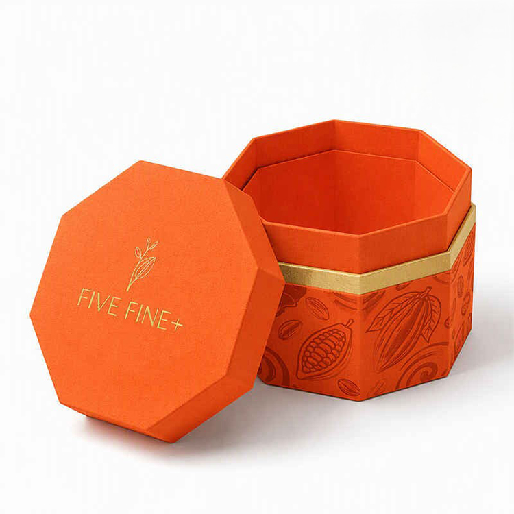 Octagon Rigid Gift Boxes with Embossed and UV Coating