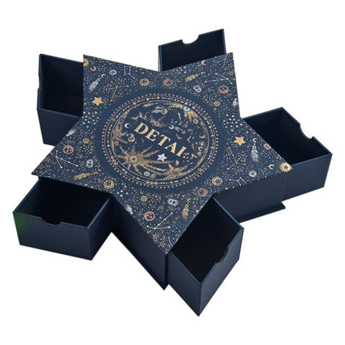 Star-shaped rigid gift box with five drawers Star-shaped rigid gift box with five drawers
