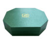 Textured green fragrance gift box with octagonal rigid structure